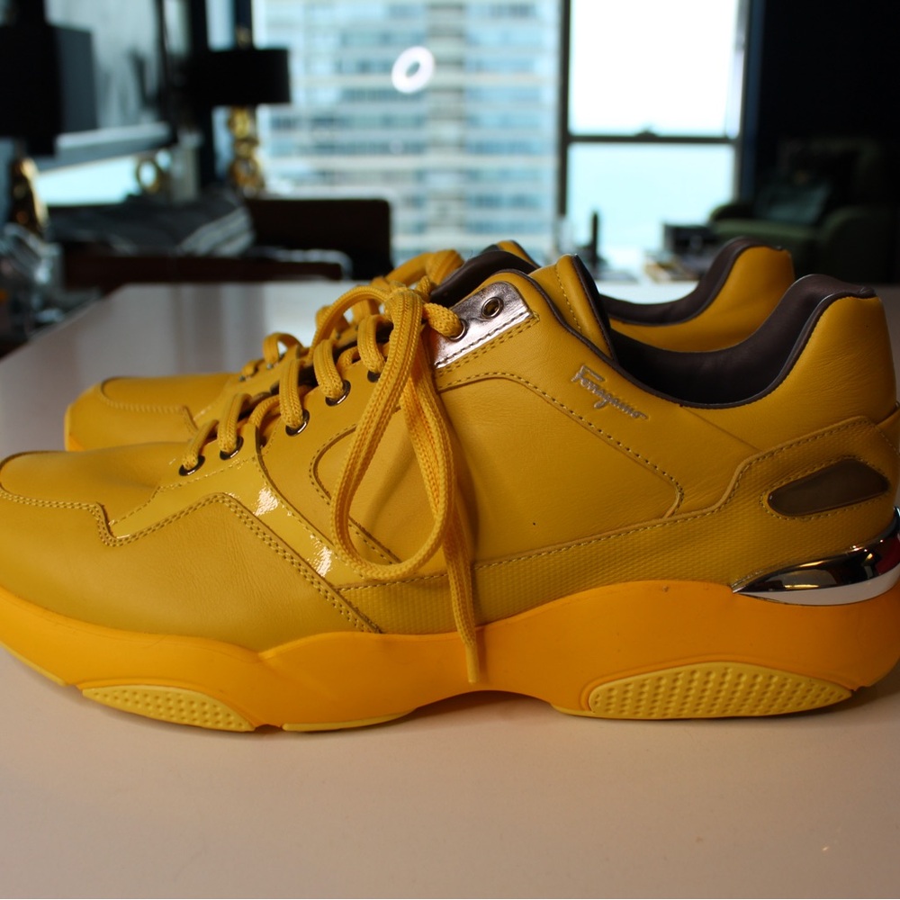Salvatore Ferragamo Yellow Chunky Sneakers